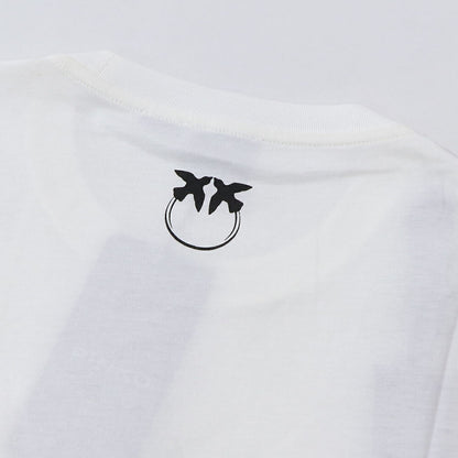 PINKO Tシャツ ホワイト プリント バッグロゴ 半袖 1G16UK-Y74W
