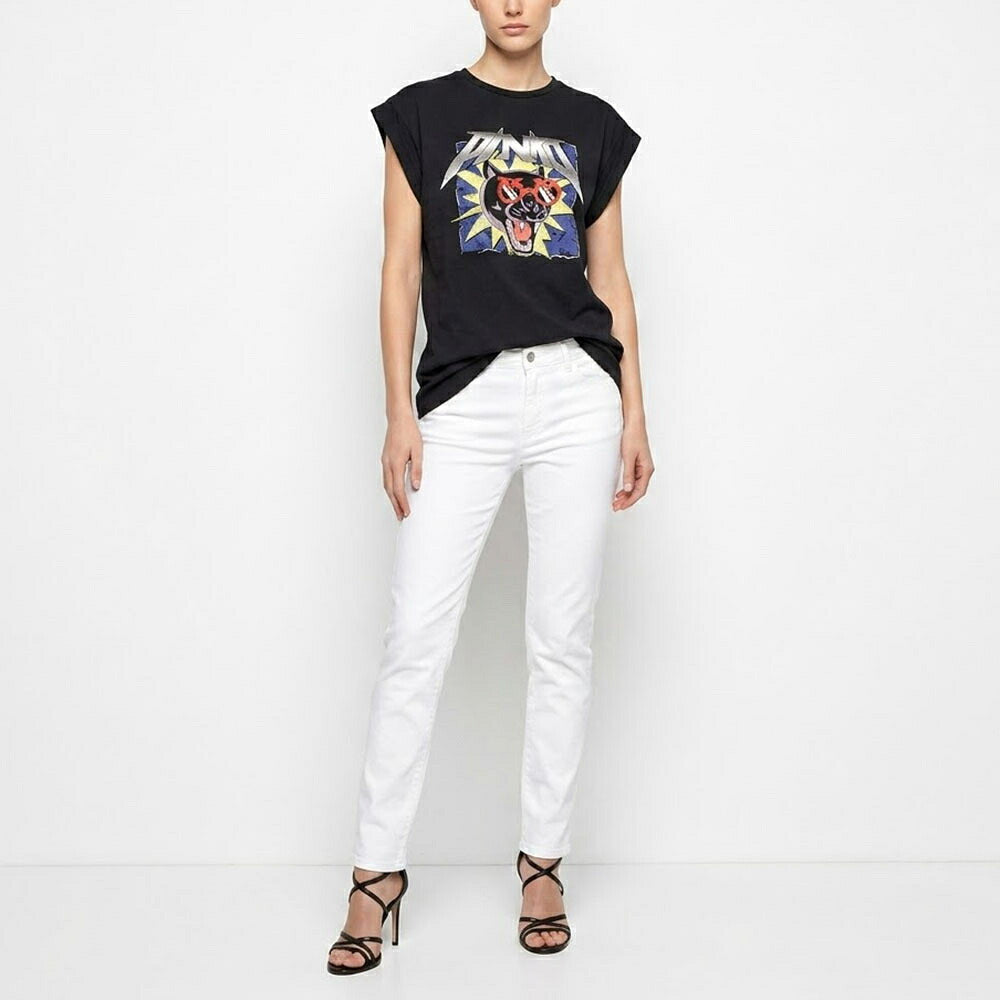 PINKO ピンコ レディース トップス Tシャツ・カットソー ブラック プリント バッグロゴ 半袖 1G16V6-Y74W
