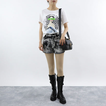 PINKO Tシャツ ホワイト プリント バッグロゴ 半袖 1Q103E-Y6A5
