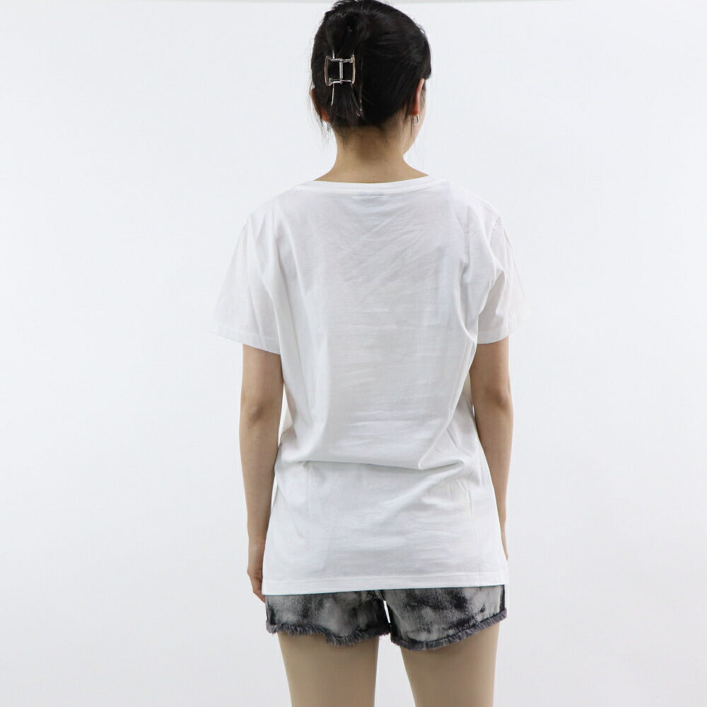 PINKO Tシャツ ホワイト プリント バッグロゴ 半袖 1Q103E-Y6A5