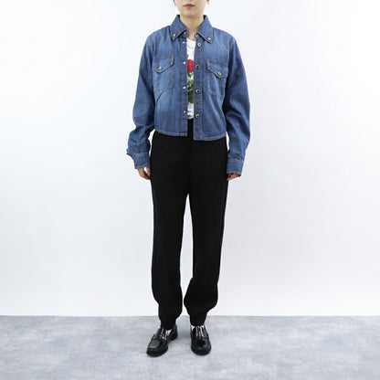 PINKO  ブルー デニムシャツ ラインストーン 100202-A0I9