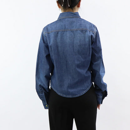 PINKO  ブルー デニムシャツ ラインストーン 100202-A0I9