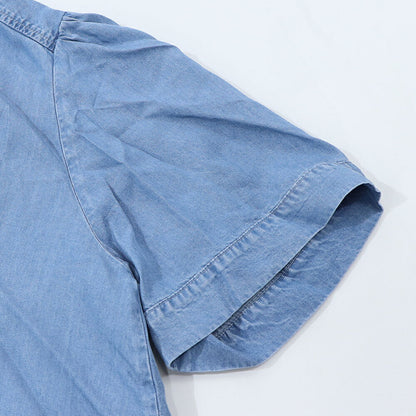 PINKO Tシャツ ブルー デニム ショート丈 半袖 100712-A0G5