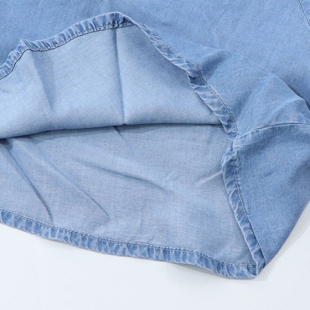 PINKO Tシャツ ブルー デニム ショート丈 半袖 100712-A0G5