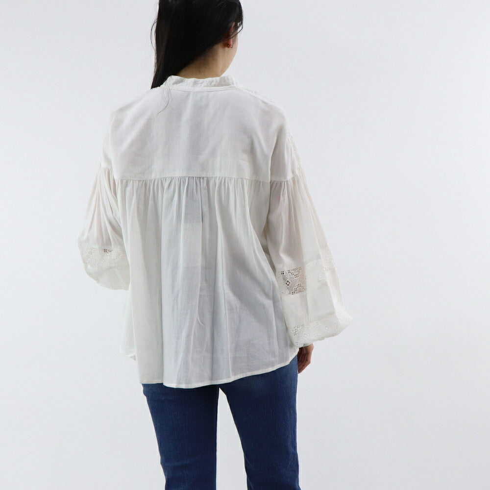PINKO ブラウス ホワイト リボン レース 1B14FG-7976