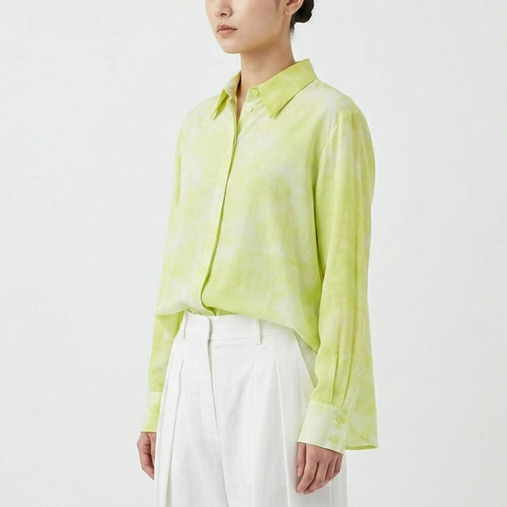PINKO シャツ ライトグリーン 襟付き ロゴ 1B14HC-Y67G