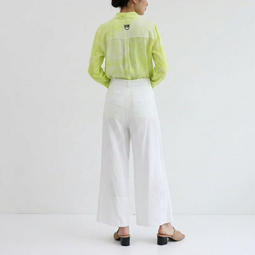 PINKO シャツ ライトグリーン 襟付き ロゴ 1B14HC-Y67G