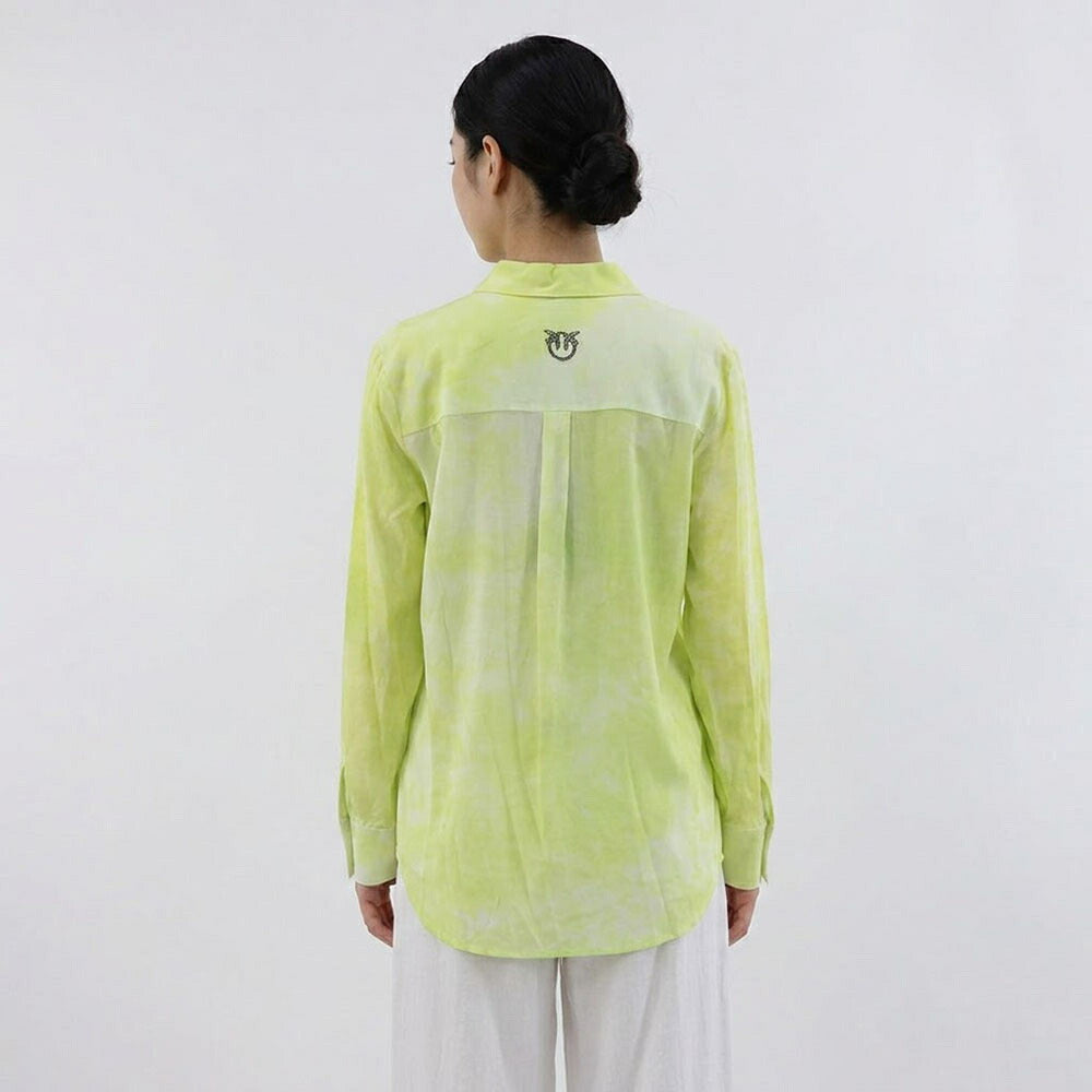 PINKO シャツ ライトグリーン 襟付き ロゴ 1B14HC-Y67G