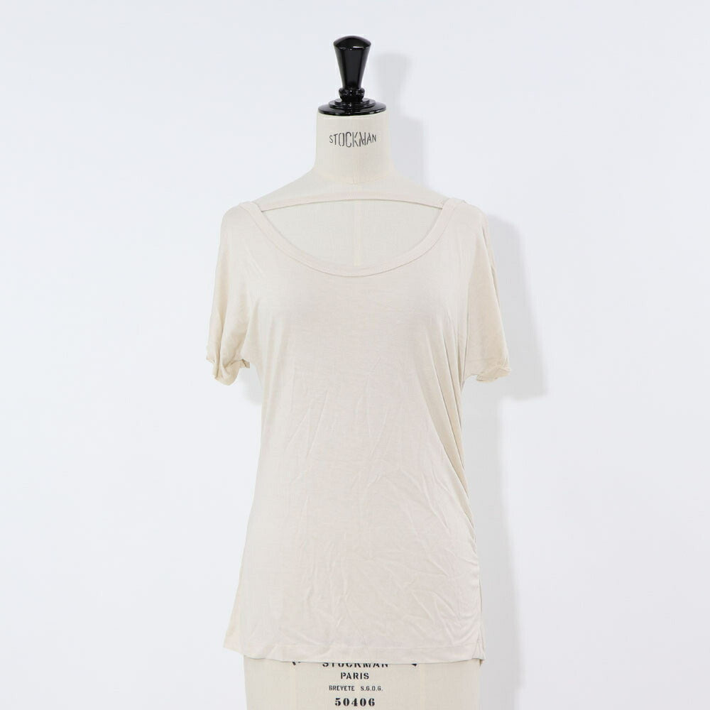 PINKO カットソー ベージュ カットアウトデザイン 半袖 1B14HQ-8018