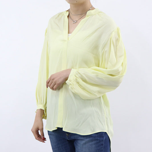 PINKO ブラウス イエロー Vネック シンプル 無地 1B14HW-8019