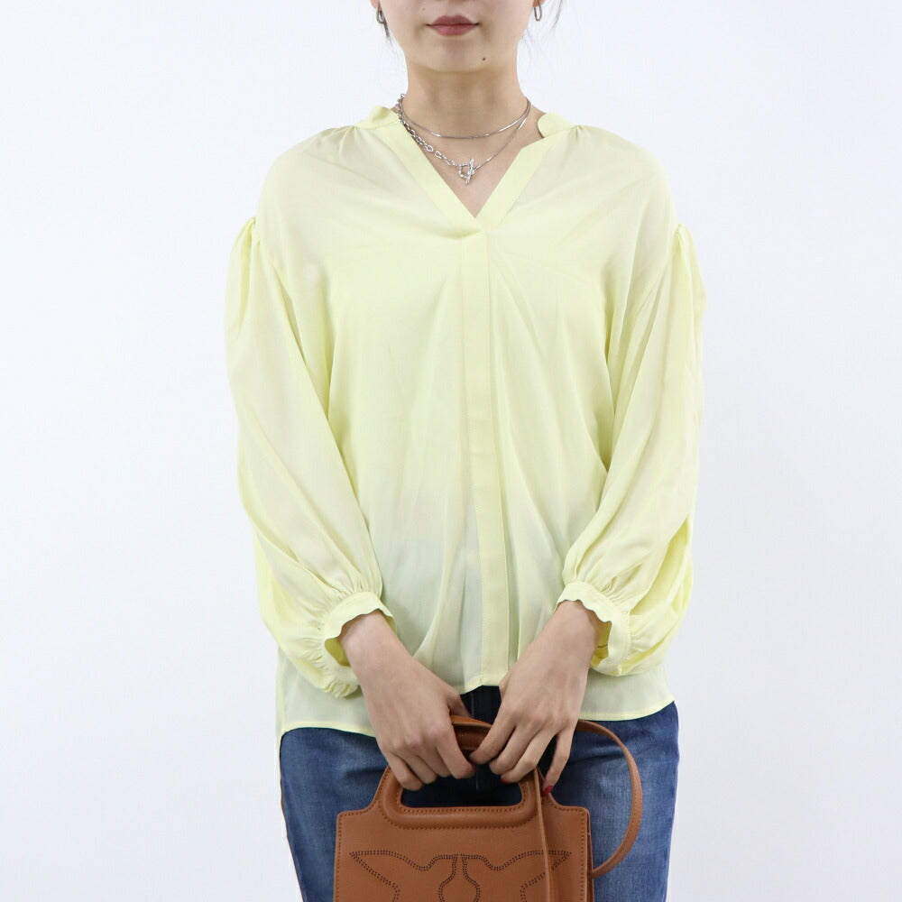 PINKO ブラウス イエロー Vネック シンプル 無地 1B14HW-8019