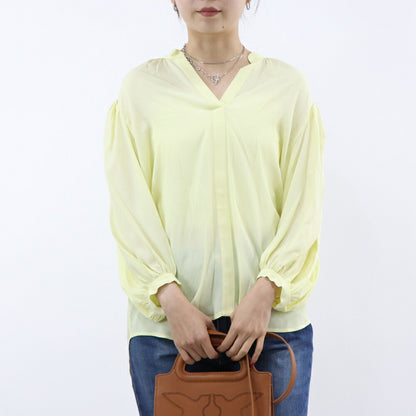 PINKO ブラウス イエロー Vネック シンプル 無地 1B14HW-8019