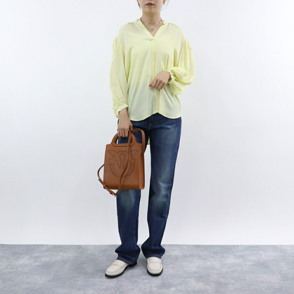 PINKO ブラウス イエロー Vネック シンプル 無地 1B14HW-8019