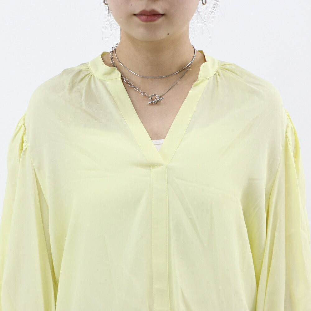 PINKO ブラウス イエロー Vネック シンプル 無地 1B14HW-8019