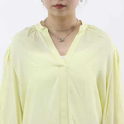 PINKO ブラウス イエロー Vネック シンプル 無地 1B14HW-8019