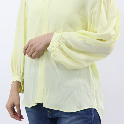 PINKO ブラウス イエロー Vネック シンプル 無地 1B14HW-8019