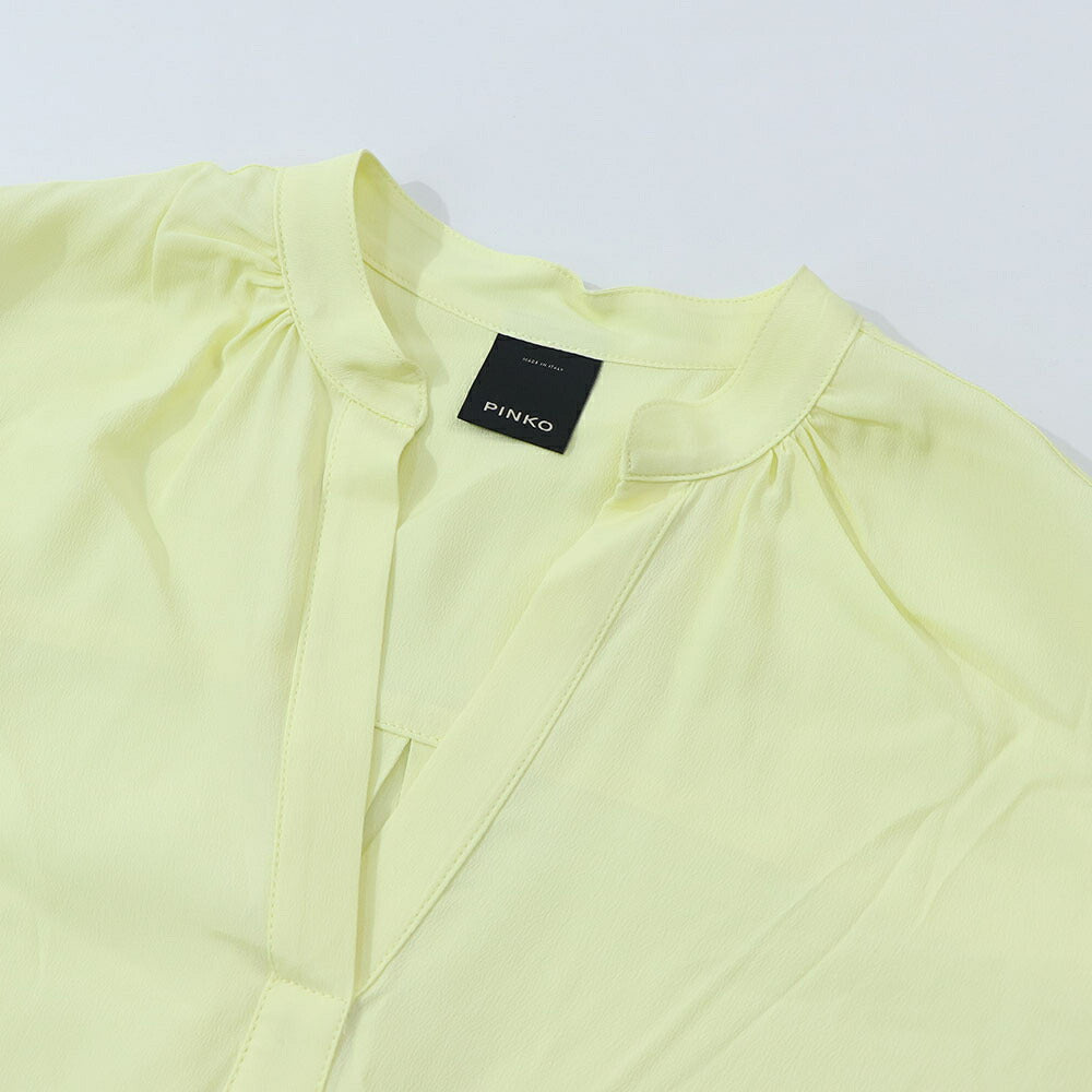 PINKO ブラウス イエロー Vネック シンプル 無地 1B14HW-8019