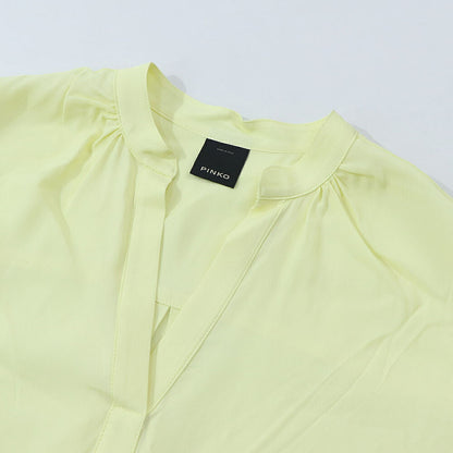 PINKO ブラウス イエロー Vネック シンプル 無地 1B14HW-8019