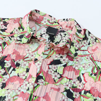 PINKO ブラウス ピンク系 花柄 襟付き 1B14K2-8062