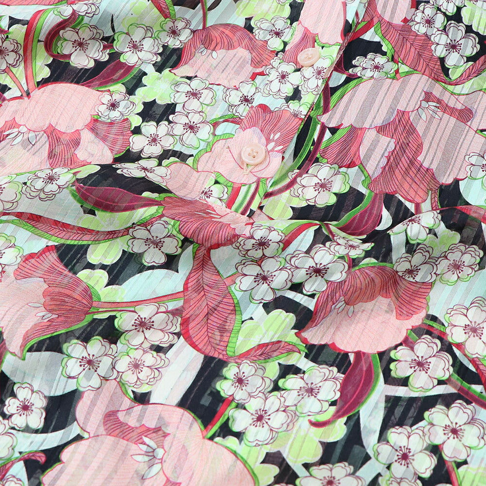 PINKO ブラウス ピンク系 花柄 襟付き 1B14K2-8062