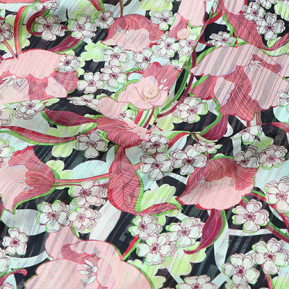 PINKO ブラウス ピンク系 花柄 襟付き 1B14K2-8062