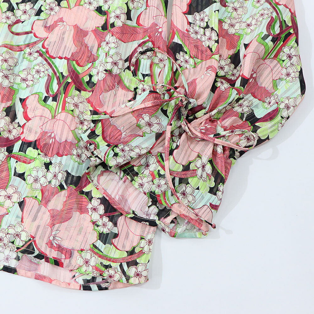 PINKO ブラウス ピンク系 花柄 襟付き 1B14K2-8062