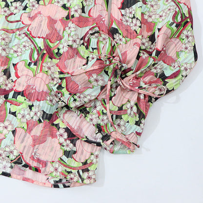 PINKO ブラウス ピンク系 花柄 襟付き 1B14K2-8062