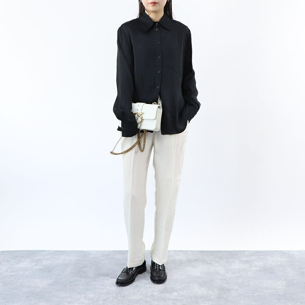 PINKO シャツ ブラウス ホワイト ブラック 1B14XE-8256