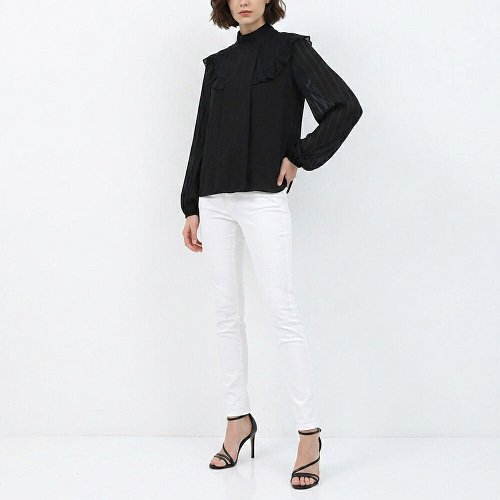 PINKO ピンコ レディース トップス シャツ・ブラウス ブラック レーヨン シアー ハイネック 1G14S4-Y639
