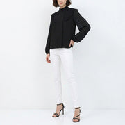 PINKO ピンコ レディース トップス シャツ・ブラウス ブラック レーヨン シアー ハイネック 1G14S4-Y639