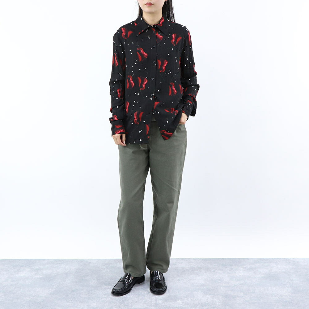 PINKO シャツ ブラウス ブラック フラワープリント 1G15G7-Y6EA