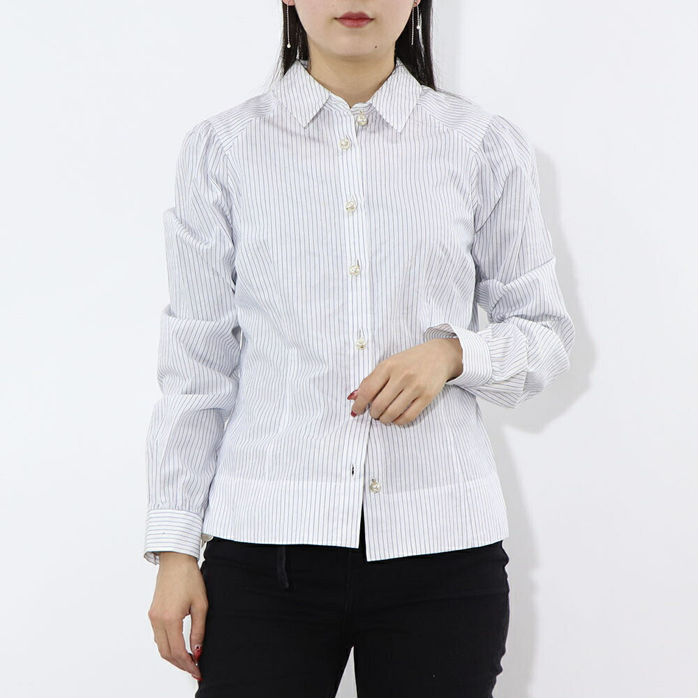 PINKO シャツ ホワイト ストライプ 1G15WQ-8430