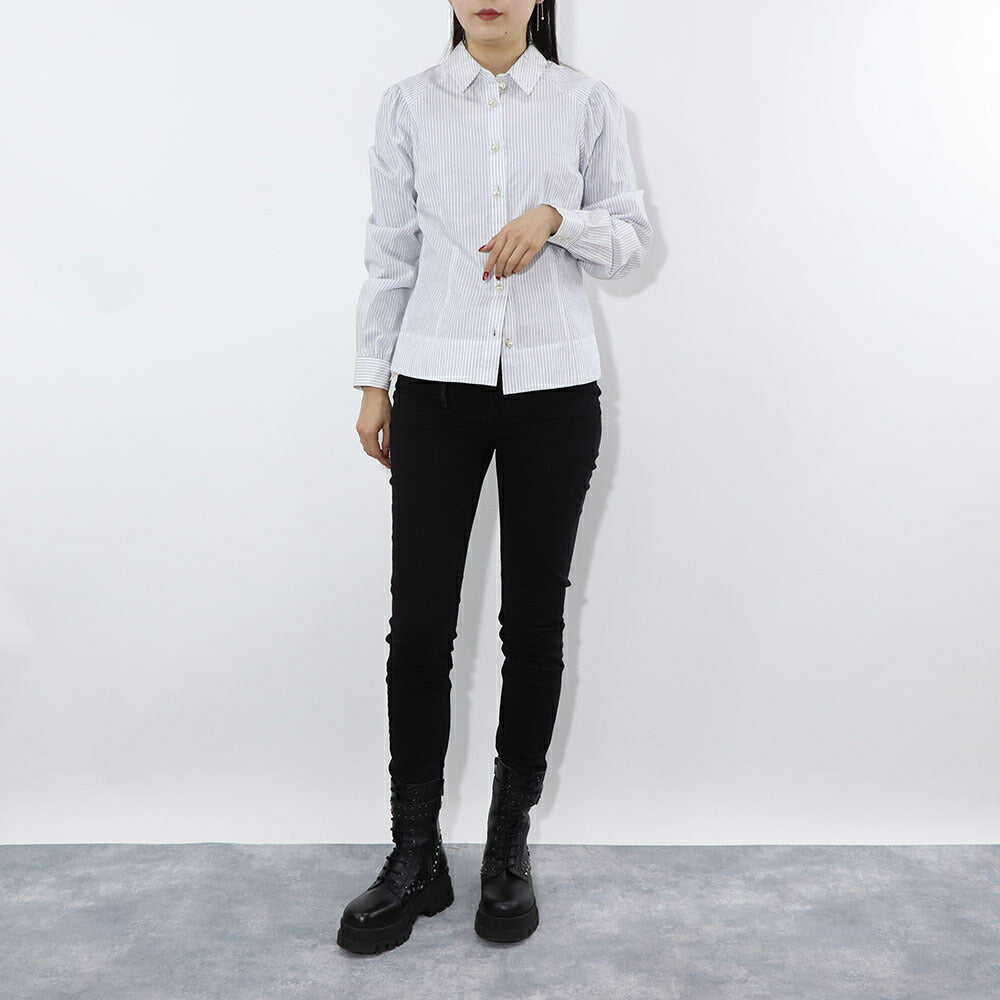 PINKO シャツ ホワイト ストライプ 1G15WQ-8430