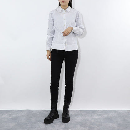 PINKO シャツ ホワイト ストライプ 1G15WQ-8430