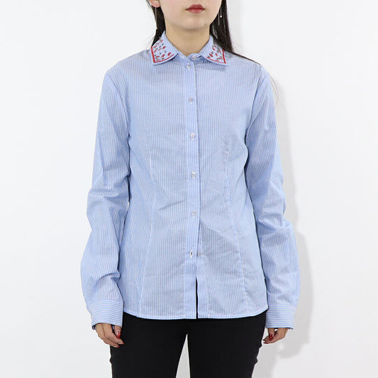 PINKO シャツ・ブラウス ブルー ストライプ エレガント 1G15WZ-8429