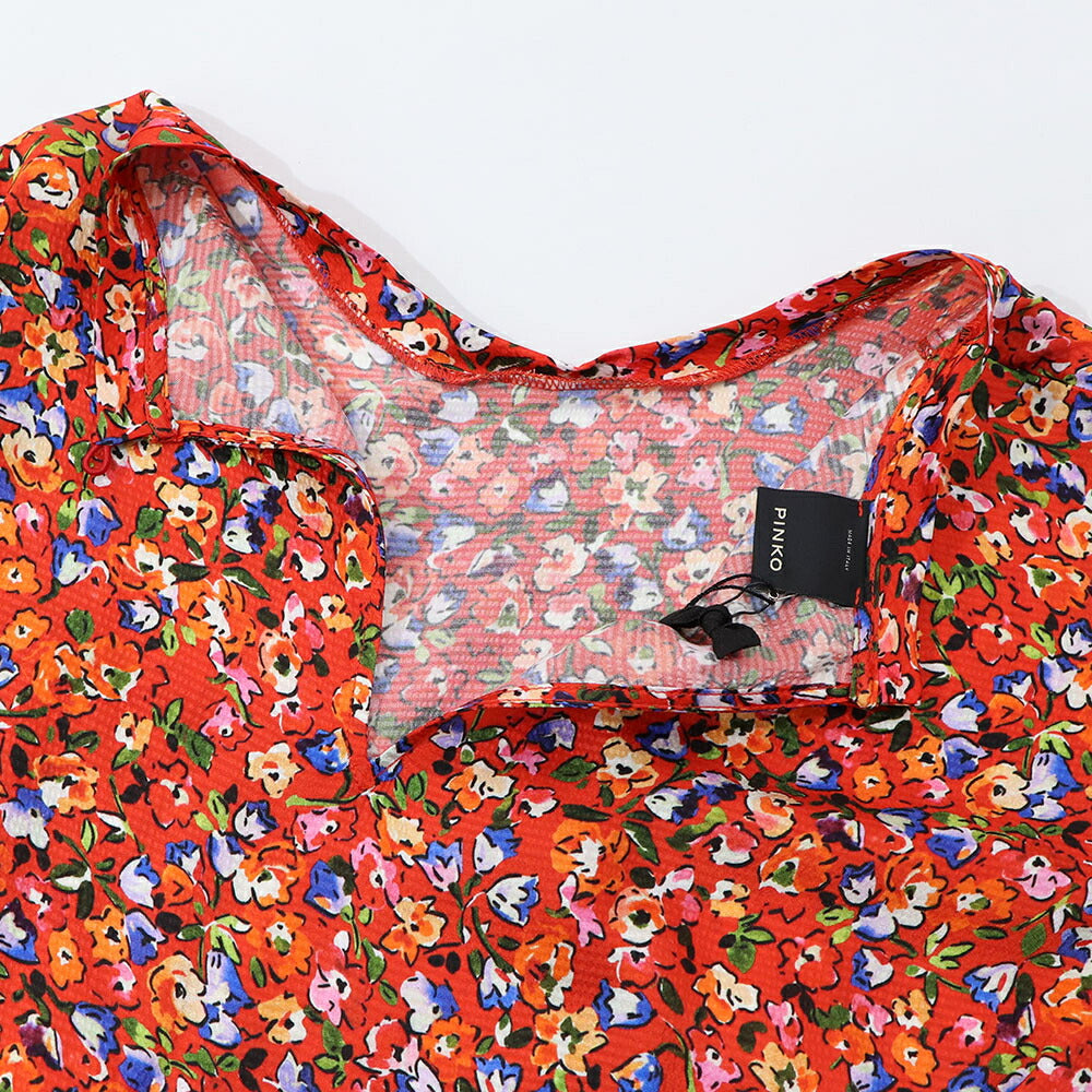 PINKO Tシャツ レッド 花柄 総柄 半袖 1G15YE-8437