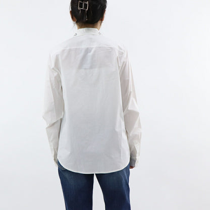 PINKO ホワイト ビジュー付き オックスフォードシャツ 1G1643-Y6VW