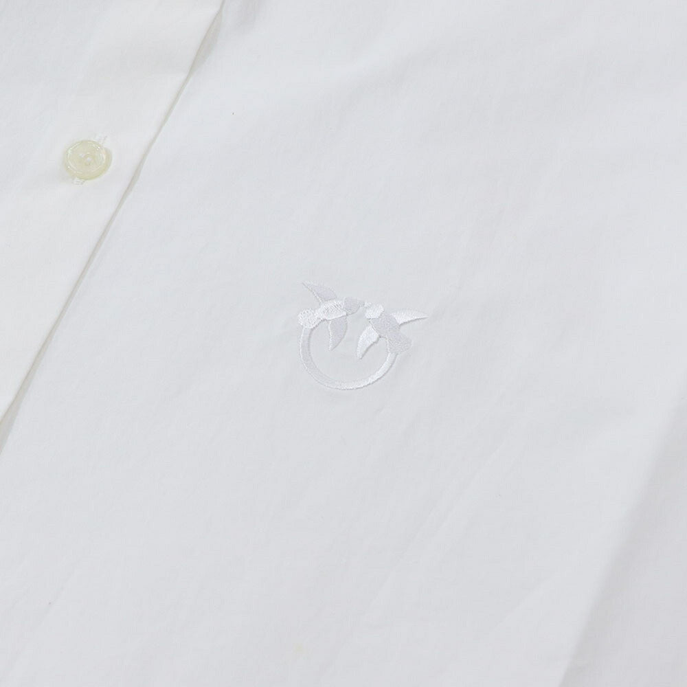 PINKO ホワイト ビジュー付き オックスフォードシャツ 1G1643-Y6VW
