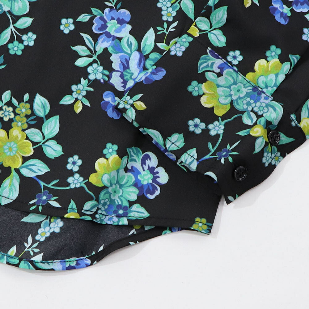 PINKO シャツ ブラウス ブラック フラワープリント 1G164B-8460