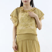 PINKO Tシャツ カットソー ベージュ メッシュ フラワー 1G17H9-Y7UZ