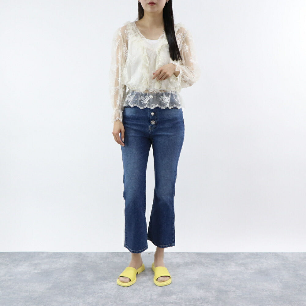 PINKO Tシャツ カットソー ホワイト シアー 1G1885-Y7T5