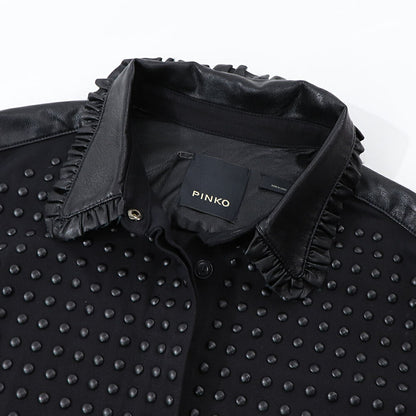 PINKO ジャケット・ブルゾン ブラック 襟付き 1J10RC-Y6D7