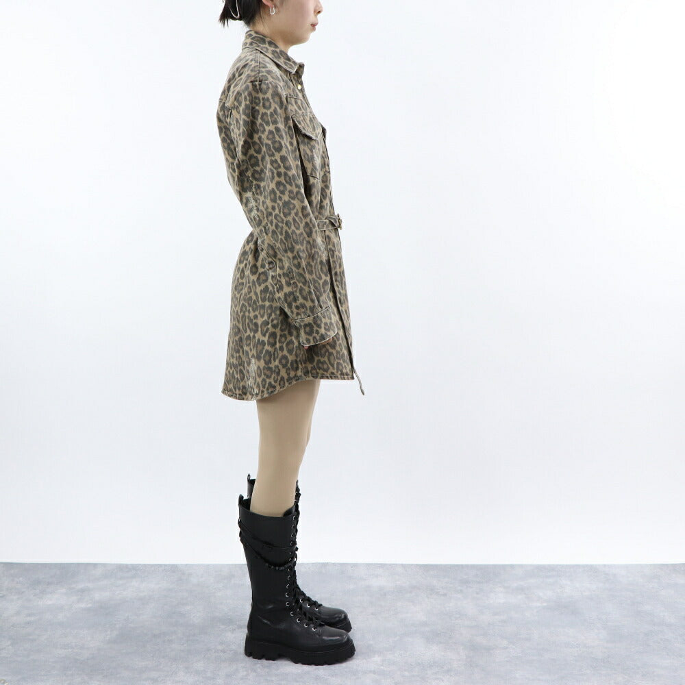 PINKO ワンピース ブラウン ヒョウ柄 1J10X6-Y84J