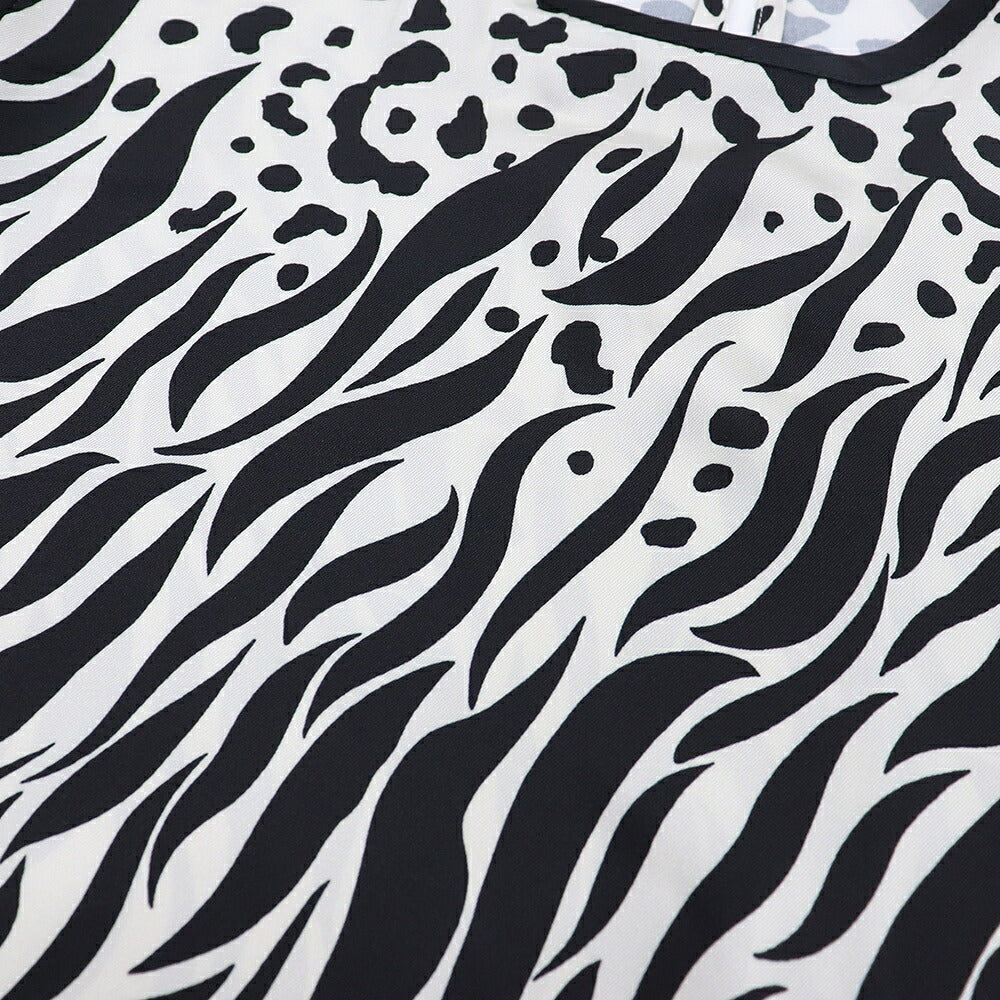 PINKO ピンコ レディース トップス Tシャツ・カットソー ホワイト×ブラック ポリエステル アニマル柄 長袖 1G14R7-7949