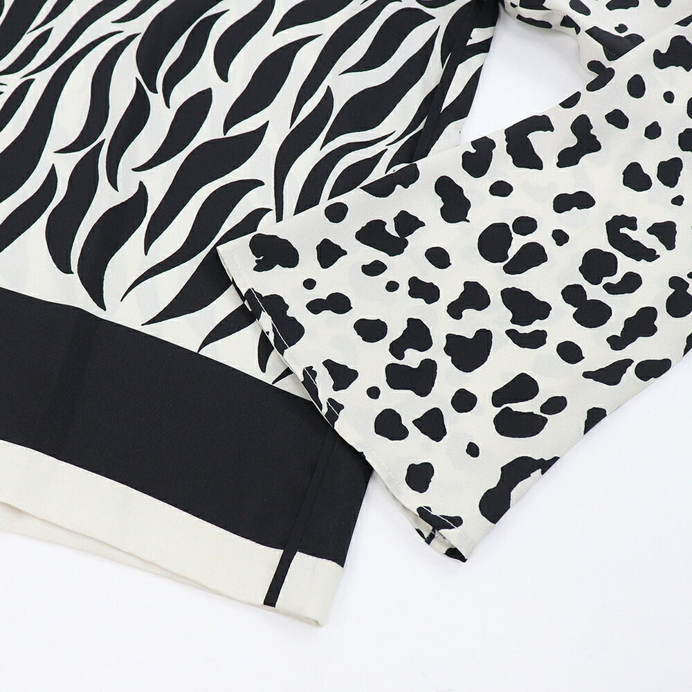 PINKO ピンコ レディース トップス Tシャツ・カットソー ホワイト×ブラック ポリエステル アニマル柄 長袖 1G14R7-7949