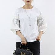 PINKO Tシャツ ホワイト 袖切り替え 長袖 1G15TH-Y6EV
