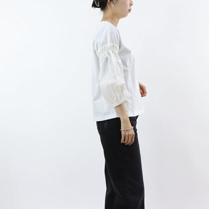 PINKO Tシャツ ホワイト 袖切り替え 長袖 1G15TH-Y6EV