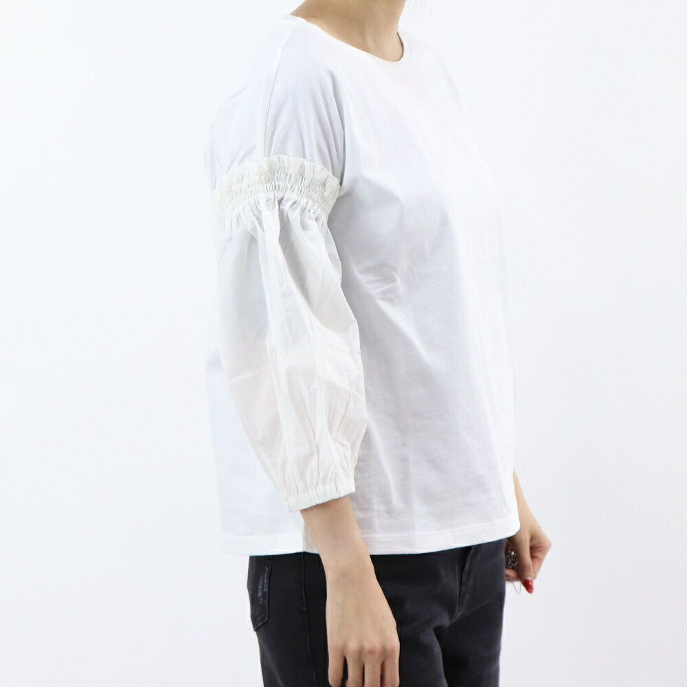 PINKO Tシャツ ホワイト 袖切り替え 長袖 1G15TH-Y6EV