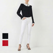 PINKO ピンコ レディース トップス シャツ・ブラウス レッド ブラック レーヨン ボウタイブラウス レース 1G16NA-Y6ZV