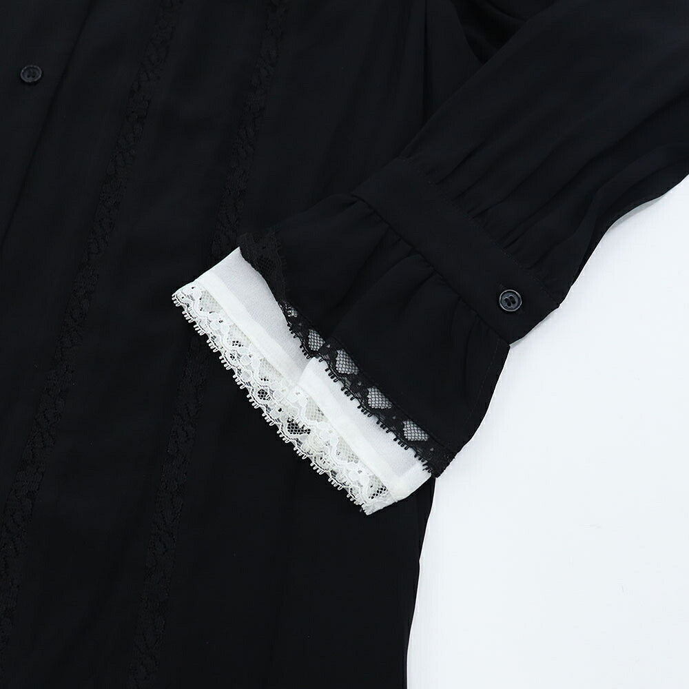 PINKO ピンコ レディース トップス シャツ・ブラウス レッド ブラック レーヨン ボウタイブラウス レース 1G16NA-Y6ZV